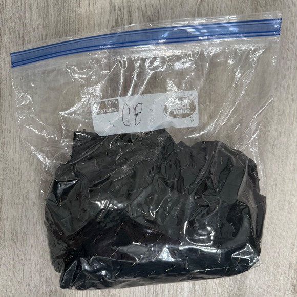 Maurices Black Sheer Flutter Sleeve Peplum Blouse Metallic Dot Tie Neck XXL - Picture 11 of 11